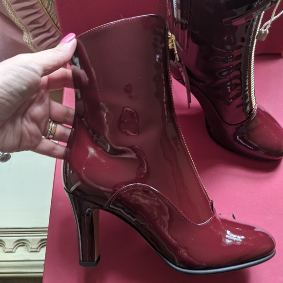 VALENTINO GARAVANI Red Runway Patent Leather Boots NWT Sz 6 - Picture 3 of 8